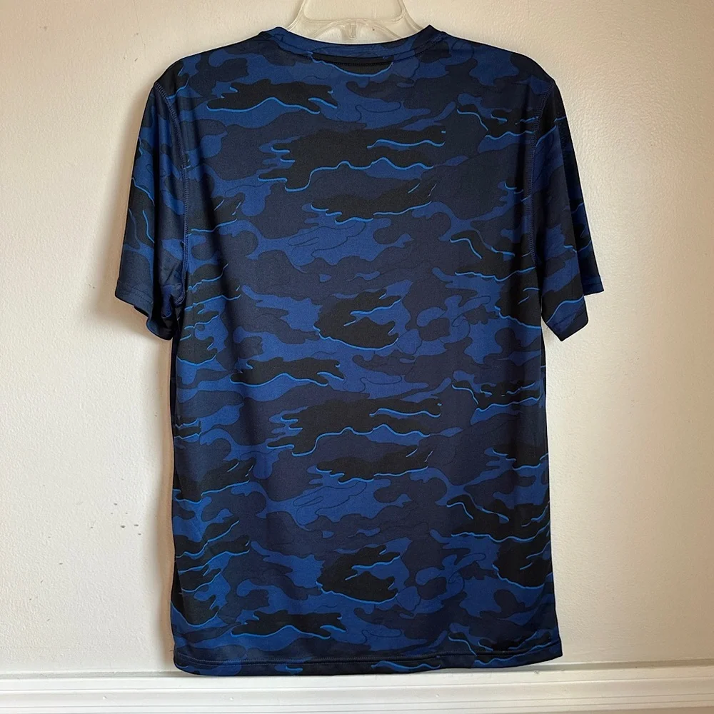 3/$20💥 Old Navy Active Boys Go-Dry T-Shirt Breathable Lightweight Blue Camo NWT